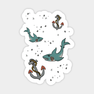 Sharks + Anchors Sticker